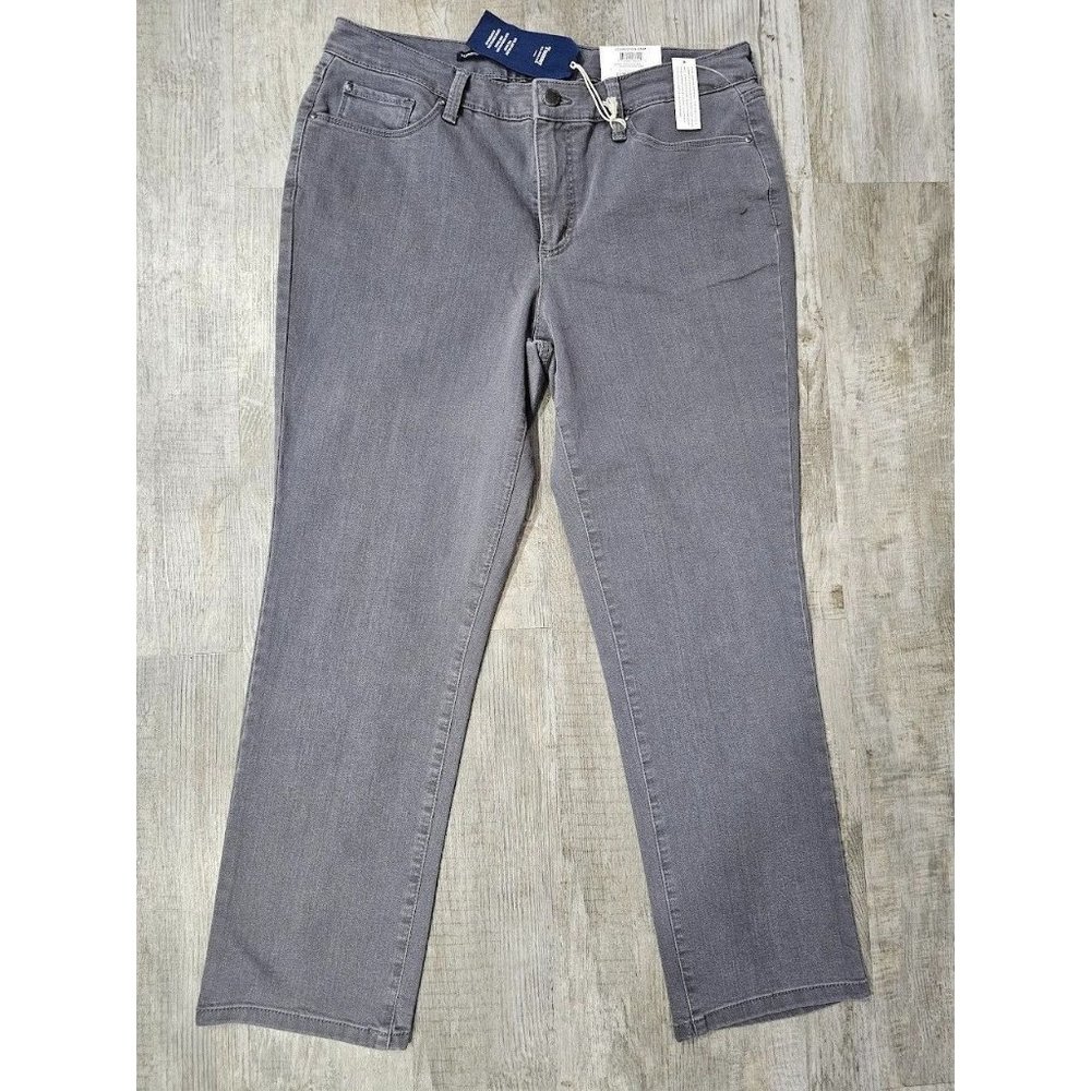 Charter Club Straight Leg Lexington Tummy Slimming - Gray - Womans Size 14S -NWT
